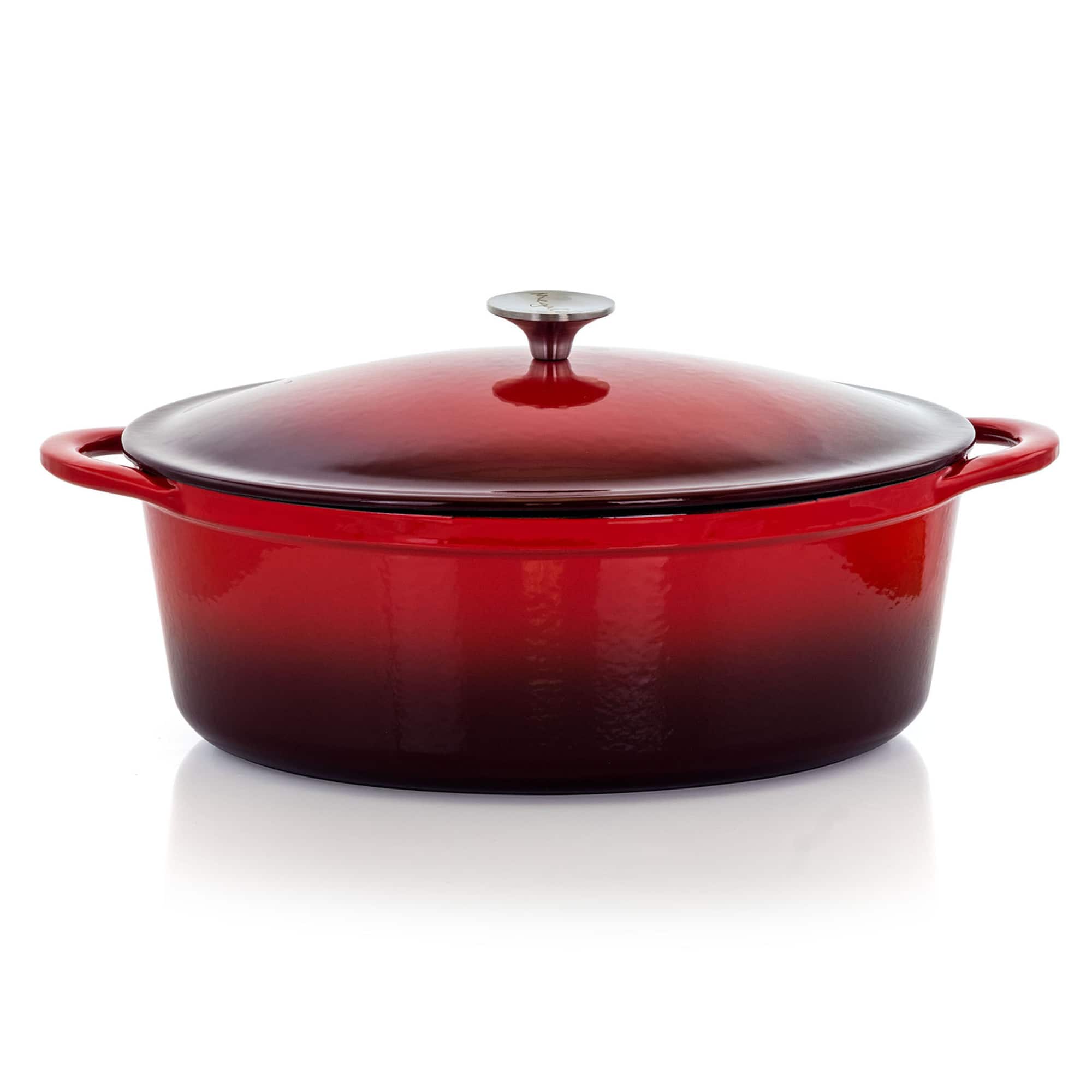 MegaChef 7qt. Oval Enameled Cast Iron Casserole